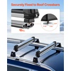 image:imageVEVOR Universal Car Roof Rack  Fit Most Crossbars Carry up to 6 Pairs of Skis or 4 Snowboards Aluminum Snowboard Ski Rack with Lock amp Rubber PaddingRoof Rack TStyle