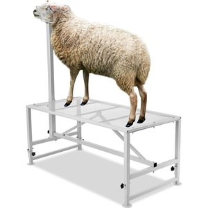 image:imageVEVOR Goat Milking Stand  Deluxe Adjustable 51x23 inch Premier Metal Livestock Stand Durable Headpiece and Nose Loop Height Adjustable 21 to 33 Ideal for Horned Farm Animals WhiteWhite 47x23 Adjustable