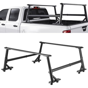 image:imageVEVOR Truck Rack 800 lbs Capacity 71x32 Aluminum Ladder Rack for Truck with 8 NonDrilling CClamps Heavy Duty Truck Bed Rack TwoBar Set for Kayak Surfboard Lumber LadderWith Side Panels