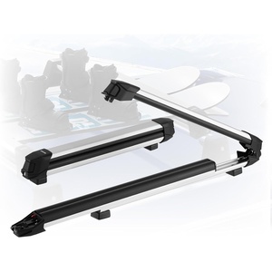 image:imageVEVOR Universal Car Roof Rack  Fit Most Crossbars Carry up to 6 Pairs of Skis or 4 Snowboards Aluminum Snowboard Ski Rack with Lock amp Rubber PaddingRoof Rack TStyle  Rails