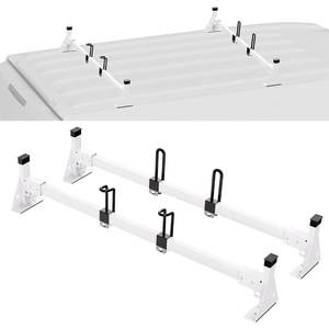 image:imageVEVOR Van Roof Ladder Rack 54 HeavyDuty Steel Rack 800 lbs Capacity Drilling with Straps Fit for Ford Transit 150 250 350 20152022 3 BarsWhite