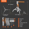 image:imageVEVOR Hydraulic Gear Puller 15 Ton Max Capacity Wheel Bearing Pulling Separator 2 or 3 Jaws Puller Vertically and Horizontally 12 Jaw Hydraulic Puller with Case for Pulling Hubs5 Ton