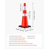 image:imageVEVOR Safety Cones 6 Pack 36 Traffic Cones PVC Orange Construction Cones with Reflective Collars and Black Weighted Base for Traffic Control Driveway Road Parking and School Improvement366Cones