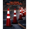 image:imageVEVOR Safety Cones 6 Pack 36 Traffic Cones PVC Orange Construction Cones with Reflective Collars and Black Weighted Base for Traffic Control Driveway Road Parking and School Improvement366Cones