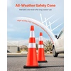 image:imageVEVOR Safety Cones 6 Pack 36 Traffic Cones PVC Orange Construction Cones with Reflective Collars and Black Weighted Base for Traffic Control Driveway Road Parking and School Improvement366Cones