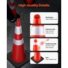 image:imageVEVOR Safety Cones 6 Pack 36 Traffic Cones PVC Orange Construction Cones with Reflective Collars and Black Weighted Base for Traffic Control Driveway Road Parking and School Improvement366Cones