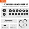 image:imageVEVOR Wheel Bearing Press Kit 23 pcs FWD Bearing Puller Tools for Front Wheel Drive Bearing Removal and Installation Wheel Bearing Tool with Sliding Screws Bushings Sleeve Plates Storage Case