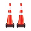 image:imageVEVOR Safety Cones 6 Pack 36 Traffic Cones PVC Orange Construction Cones with Reflective Collars and Black Weighted Base for Traffic Control Driveway Road Parking and School Improvement366Cones