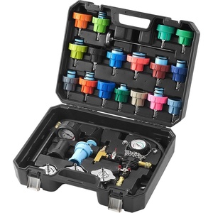image:imageVEVOR 28 pcs Universal Radiator Pressure Tester Kit Coolant Pressure Tester Kit with Manual Pump and ColorCoded Test Caps Coolant Vacuum Refill kit for Cars Motorcycles Trucks Cooling System28pcs
