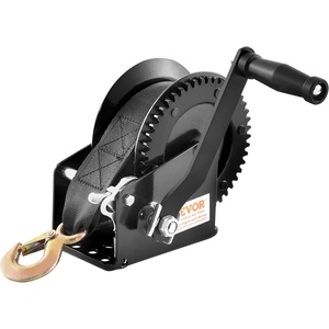 image:imageVEVOR Boat Winch1200 lbs Capacity Hand Boat Trailer Winch Heavy Duty Rope Crank with 23 ft Polyester Strap and TwoWay Ratchet Manual Operated Hand Crank Winch for Trailer Boat or ATV Towing1600 LBS