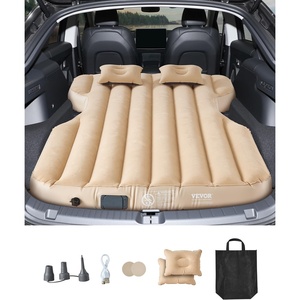 image:imageVEVOR Car Air Mattress Fits Tesla Model Y 20202024 Inflatable Car Camping Mattress Flocking Thickened Blow Up Travel Beds Durable Portable Sleeping Pad with Built in Pump 2 Pillows Beige