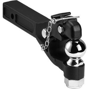 image:imageVEVOR Pintle Hook 20000 lbs Pintle Hook Hitch for 225inch Hitch Hook Military Receiver Combination 2516inch Hitch Ball Fits 25 to 3inch Lunette Ring 156inch Length Black Powder Coat2516 in Ball  20000 lbs