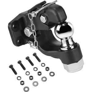 image:imageVEVOR Pintle Hook 20000 lbs Towing Capacity Trailer Hitches Receiver Hook Combination 2516inch Hitch Ball Fits 25 to 3inch Lunette Ring with Mounting Kit WearResistant Black Powder Coat2in 20000lbs