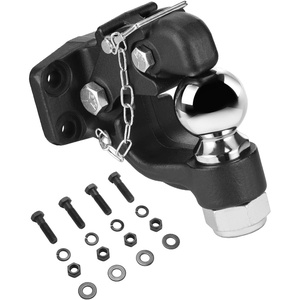 image:imageVEVOR Pintle Hook 20000 lbs Towing Capacity Trailer Hitches Receiver Hook Combination 2516inch Hitch Ball Fits 25 to 3inch Lunette Ring with Mounting Kit WearResistant Black Powder Coat2516in 20000lbs