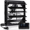 image:imageVEVOR 10 inch Exhaust Fan Wall Mounted Attic Fan with Variable Speed Temperature amp Humidity Controller 1000 CFM Automatic Shutter2025VBlk