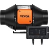 image:imageVEVOR Inline Duct Fan 6Inch 402 CFM with Temperature Humidity Controller Quiet ECMotor Ventilation Exhaust Fan for Cooling Booster Grow Tents Hydroponics4 Inch
