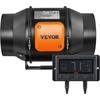 image:imageVEVOR Inline Duct Fan 6Inch 402 CFM with Temperature Humidity Controller Quiet ECMotor Ventilation Exhaust Fan for Cooling Booster Grow Tents Hydroponics6 Inch