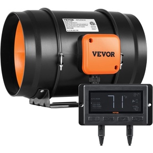 image:imageVEVOR Inline Duct Fan 6Inch 402 CFM with Temperature Humidity Controller Quiet ECMotor Ventilation Exhaust Fan for Cooling Booster Grow Tents Hydroponics8 Inch