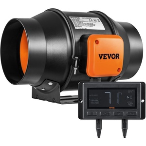 image:imageVEVOR Inline Duct Fan 6Inch 402 CFM with Temperature Humidity Controller Quiet ECMotor Ventilation Exhaust Fan for Cooling Booster Grow Tents Hydroponics6 Inch