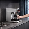 image:imageVEVOR 12 Cups Commercial Drip Coffee Maker Coffee Maker Machine with 3 Glass Carafes and 3 Warmer Plates Stainless Steel Pour Over Coffee Brewer with Auto Water Intake for Restaurant Office Cafe3 Warmer Plates  Auto Water Intake Yes