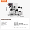 image:imageVEVOR 12 Cups Commercial Drip Coffee Maker Coffee Maker Machine with 3 Glass Carafes and 3 Warmer Plates Stainless Steel Pour Over Coffee Brewer with Auto Water Intake for Restaurant Office Cafe3 Warmer Plates  Auto Water Intake Yes