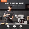 image:imageVEVOR 12 Cups Commercial Drip Coffee Maker Coffee Maker Machine with 3 Glass Carafes and 3 Warmer Plates Stainless Steel Pour Over Coffee Brewer with Auto Water Intake for Restaurant Office Cafe3 Warmer Plates  Auto Water Intake No