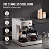 image:imageVEVOR 12 Cups Commercial Drip Coffee Maker Coffee Maker Machine with 3 Glass Carafes and 3 Warmer Plates Stainless Steel Pour Over Coffee Brewer with Auto Water Intake for Restaurant Office Cafe3 Warmer Plates  Auto Water Intake No
