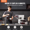 image:imageVEVOR 12 Cups Commercial Drip Coffee Maker Coffee Maker Machine with 3 Glass Carafes and 3 Warmer Plates Stainless Steel Pour Over Coffee Brewer with Auto Water Intake for Restaurant Office Cafe3 Warmer Plates  Auto Water Intake Yes