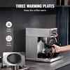 image:imageVEVOR 12 Cups Commercial Drip Coffee Maker Coffee Maker Machine with 3 Glass Carafes and 3 Warmer Plates Stainless Steel Pour Over Coffee Brewer with Auto Water Intake for Restaurant Office Cafe3 Warmer Plates  Auto Water Intake Yes