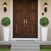 image:imageVEVOR 2 Pcs 20 Artificial Plant Topiary Ball Faux Boxwood Balls with 2 LED Light String AllYear Green Faux Plant Decorative Balls for Backyard BalconyGarden Wedding and Home Dcor27 Inchground Spike