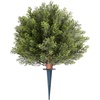 image:imageVEVOR 2 Pcs 20 Artificial Plant Topiary Ball Faux Boxwood Balls with 2 LED Light String AllYear Green Faux Plant Decorative Balls for Backyard BalconyGarden Wedding and Home Dcor16 Inchground Spike