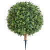 image:imageVEVOR 2 Pcs 20 Artificial Plant Topiary Ball Faux Boxwood Balls with 2 LED Light String AllYear Green Faux Plant Decorative Balls for Backyard BalconyGarden Wedding and Home Dcor22 Inchground Spike