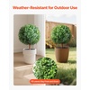 image:imageVEVOR 2 Pcs 20 Artificial Plant Topiary Ball Faux Boxwood Balls with 2 LED Light String AllYear Green Faux Plant Decorative Balls for Backyard BalconyGarden Wedding and Home Dcor27 Inchground Spike