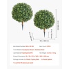 image:imageVEVOR 2 Pcs 20 Artificial Plant Topiary Ball Faux Boxwood Balls with 2 LED Light String AllYear Green Faux Plant Decorative Balls for Backyard BalconyGarden Wedding and Home Dcor22 Inchground Spike