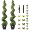 image:imageVEVOR Artificial Boxwood Spiral Topiary Trees 3ft Tall 2 Pieces Faux Plant Outdoor AllYear Green Fake Plant with Replaceable Leaves for DecorativeIndoorPorchGarden5ft