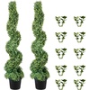 image:imageVEVOR Artificial Boxwood Spiral Topiary Trees 3ft Tall 2 Pieces Faux Plant Outdoor AllYear Green Fake Plant with Replaceable Leaves for DecorativeIndoorPorchGarden4ft