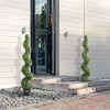image:imageVEVOR Artificial Boxwood Spiral Topiary Trees 3ft Tall 2 Pieces Faux Plant Outdoor AllYear Green Fake Plant with Replaceable Leaves for DecorativeIndoorPorchGarden5ft