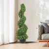 image:imageVEVOR Artificial Boxwood Spiral Topiary Trees 3ft Tall 2 Pieces Faux Plant Outdoor AllYear Green Fake Plant with Replaceable Leaves for DecorativeIndoorPorchGarden3ft