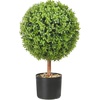 image:imageVEVOR Artificial Boxwood Topiary Tree 48 inch Tall 2 Pieces Triple BallShaped Faux Topiary Tree Green Faux Plant with Replaceable Leaves amp Pot for Decorative IndoorOutdoorHomeOffice1tier
