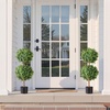 image:imageVEVOR Artificial Boxwood Topiary Tree 48 inch Tall 2 Pieces Triple BallShaped Faux Topiary Tree Green Faux Plant with Replaceable Leaves amp Pot for Decorative IndoorOutdoorHomeOfficeDouble Ball New