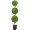 image:imageVEVOR Artificial Boxwood Topiary Tree 48 inch Tall 2 Pieces Triple BallShaped Faux Topiary Tree Green Faux Plant with Replaceable Leaves amp Pot for Decorative IndoorOutdoorHomeOffice3tier