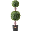 image:imageVEVOR Artificial Boxwood Topiary Tree 48 inch Tall 2 Pieces Triple BallShaped Faux Topiary Tree Green Faux Plant with Replaceable Leaves amp Pot for Decorative IndoorOutdoorHomeOffice2tier