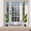 image:imageVEVOR Artificial Boxwood Topiary Tree 48 inch Tall 2 Pieces Triple BallShaped Faux Topiary Tree Green Faux Plant with Replaceable Leaves amp Pot for Decorative IndoorOutdoorHomeOfficeBunny