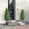 image:imageVEVOR Artificial Boxwood Topiary Tree 48 inch Tall 2 Pieces Triple BallShaped Faux Topiary Tree Green Faux Plant with Replaceable Leaves amp Pot for Decorative IndoorOutdoorHomeOfficeTowershaped