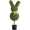 image:imageVEVOR Artificial Boxwood Topiary Tree 48 inch Tall 2 Pieces Triple BallShaped Faux Topiary Tree Green Faux Plant with Replaceable Leaves amp Pot for Decorative IndoorOutdoorHomeOfficeBunny