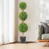 image:imageVEVOR Artificial Boxwood Topiary Tree 48 inch Tall 2 Pieces Triple BallShaped Faux Topiary Tree Green Faux Plant with Replaceable Leaves amp Pot for Decorative IndoorOutdoorHomeOffice3tier