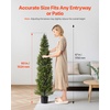 image:imageVEVOR Artificial Topiary Cedar Tree 48 inch Tall 2 Pieces with Extra Leaves amp Pot Faux Evergreen Fake Pine Cypress Trees Plant UV Rated Artificial Greenery Set for Home Decor IndoorOutdoor5FT