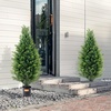 image:imageVEVOR Artificial Topiary Cedar Tree 48 inch Tall 2 Pieces with Extra Leaves amp Pot Faux Evergreen Fake Pine Cypress Trees Plant UV Rated Artificial Greenery Set for Home Decor IndoorOutdoor3ft