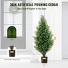 image:imageVEVOR Artificial Topiary Cedar Tree 48 inch Tall 2 Pieces with Extra Leaves amp Pot Faux Evergreen Fake Pine Cypress Trees Plant UV Rated Artificial Greenery Set for Home Decor IndoorOutdoor3ft