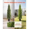 image:imageVEVOR Artificial Topiary Cedar Tree 48 inch Tall 2 Pieces with Extra Leaves amp Pot Faux Evergreen Fake Pine Cypress Trees Plant UV Rated Artificial Greenery Set for Home Decor IndoorOutdoor5FT